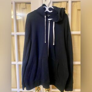 Black Zip-Up Hoodie with White Drawstrings. 2 Hoodies for 1 price